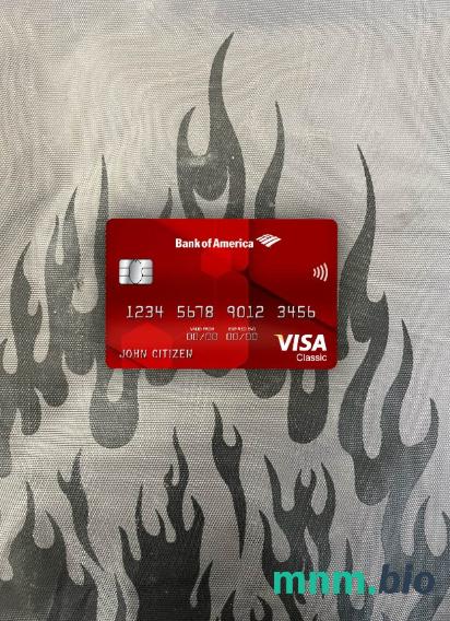 USA bank of America bank visa classic card wygląd fotograficzny skan PSD + zdjęcie